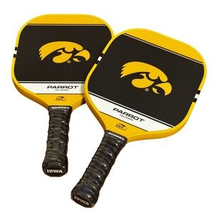 SET OF TWO Parrot Iowa Hawkeyes‎ Pickleball Paddles — Brand New Carbon Fiber